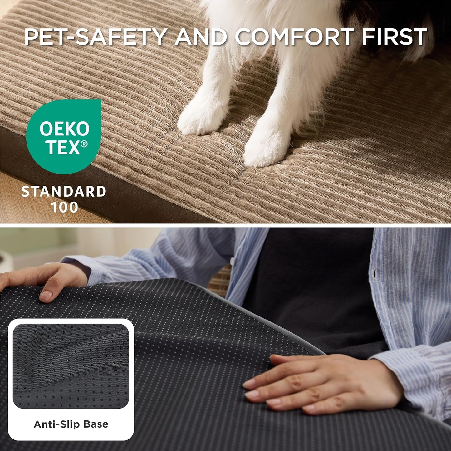 Bedsure Dog Bed for Small Dogs - Orthopedic Pet Beds with Removable Machine Washable Cover, Egg Crate Foam Puppy Pad, Suitable for Pet Up to 20 lbs, 23"x17"