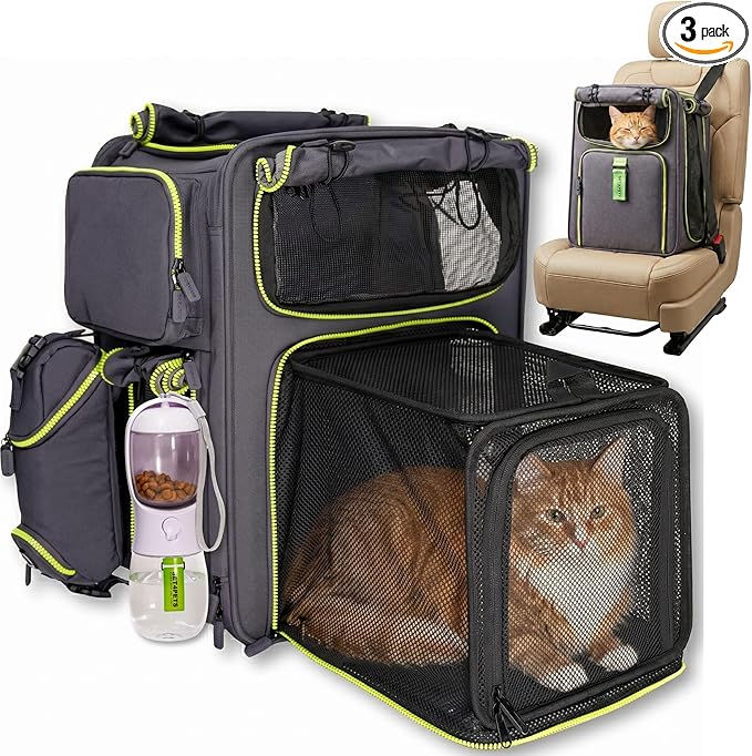 Premium Expandable Cat Carrier Backpack by WHEREPETSAREFAMILY