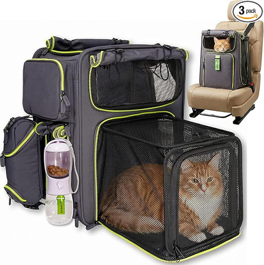 Premium Expandable Cat Carrier Backpack by WHEREPETSAREFAMILY