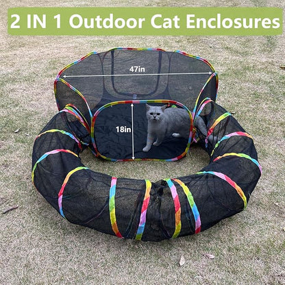 Outdoor Cat Enclosures, Cat Playground Portable Catio Mesh Tent, Outside Circle - Image 5