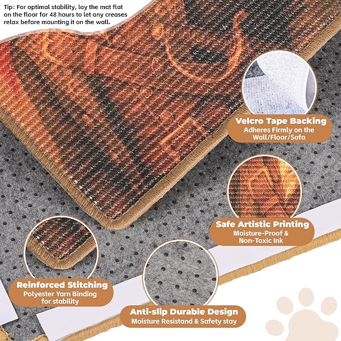 Sisal Cat Scratcher Mat, Cat Wall Scratcher - Image 3