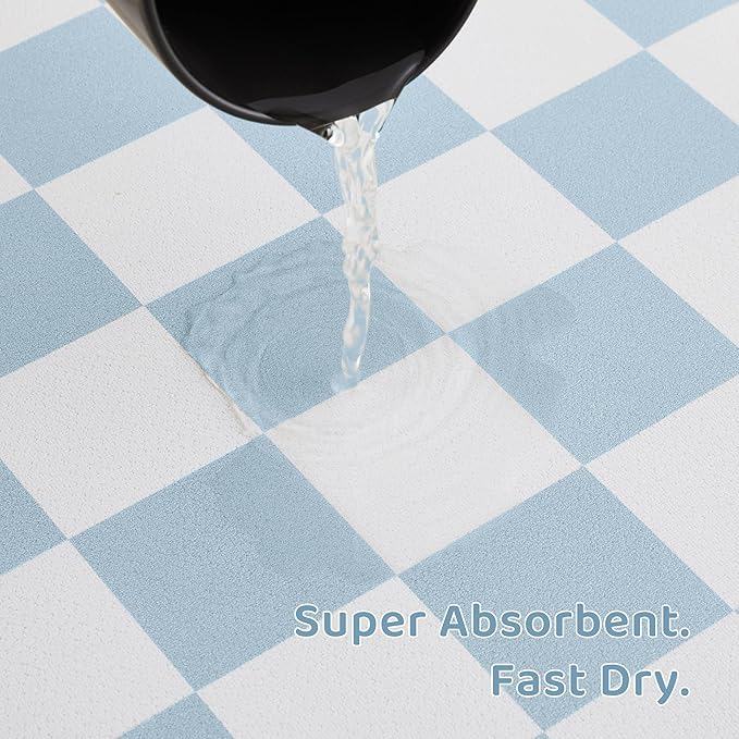 Checkered Dog Feeding Mat, Absorbent Mats - Image 4