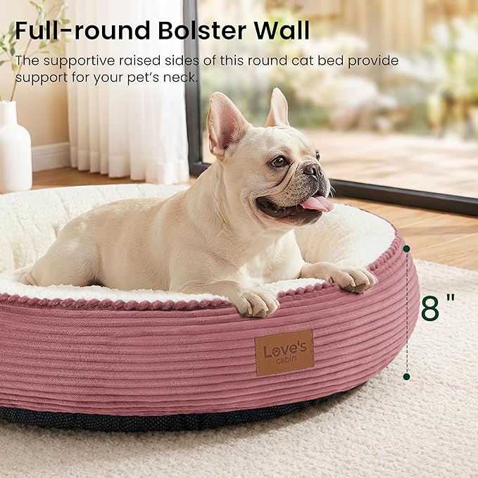 Love's cabin Round Donut Cat and Dog Cushion Bed, 30in Pet Bed - Image 6