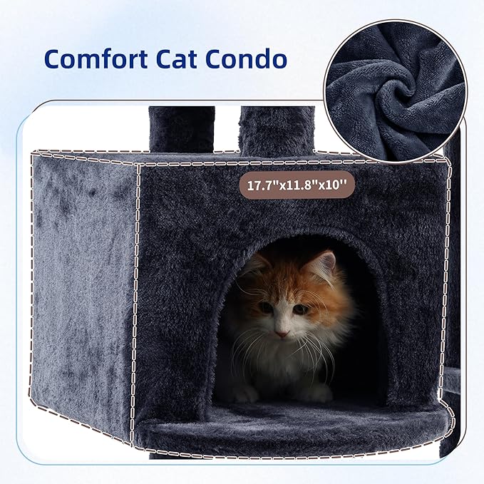 Gitelsnour Cat Tree for Indoor Cats, 55.1 inch Cat Tower - Image 3