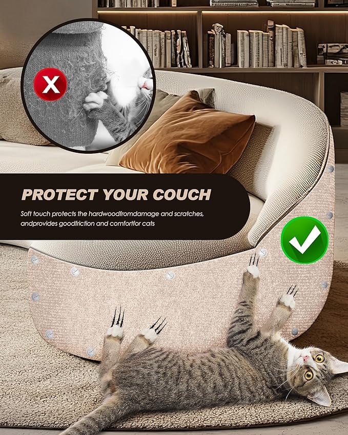 Cat Scratch Furniture Protector, Trimmable Self-Adhesive Carpet, DIY Climb Cat - Image 6