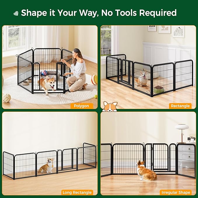 Yaheetech Dog Playpen Outdoor, 24 inch 6 Panels Dog Pen Indoor Heavy Duty Puppy - Image 6