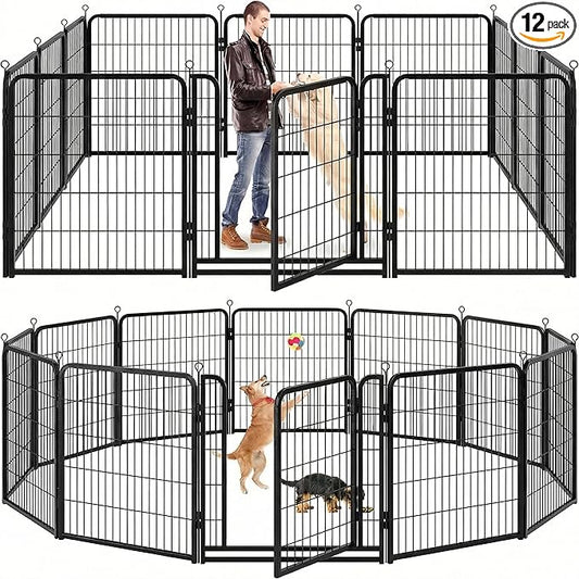 Kfvigoho Dog Playpen Outdoor Extra Wide 12 Piece Panels Heavy Duty Anti-Rust by Committedtobetterpetlife
