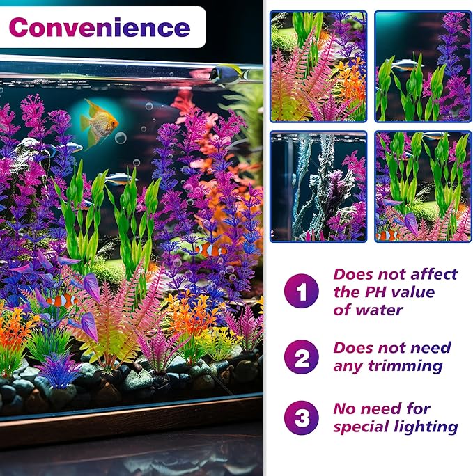 Ameliade 25pcs Fish Tank Artificial Plastic Plants Decorations Large Aquarium - Image 6