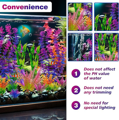 Ameliade 25pcs Fish Tank Artificial Plastic Plants Decorations Large Aquarium - Image 6
