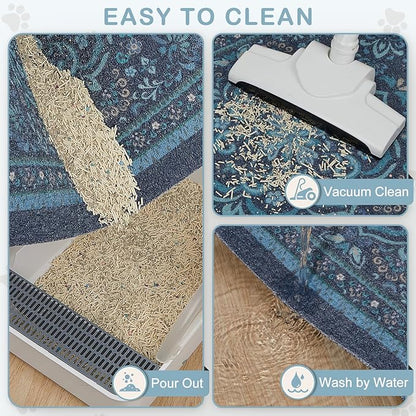 Unicorn Catcher Cat Litter Mat 24" x 15" Non-Slip Litter Box Mat Washable - Image 4