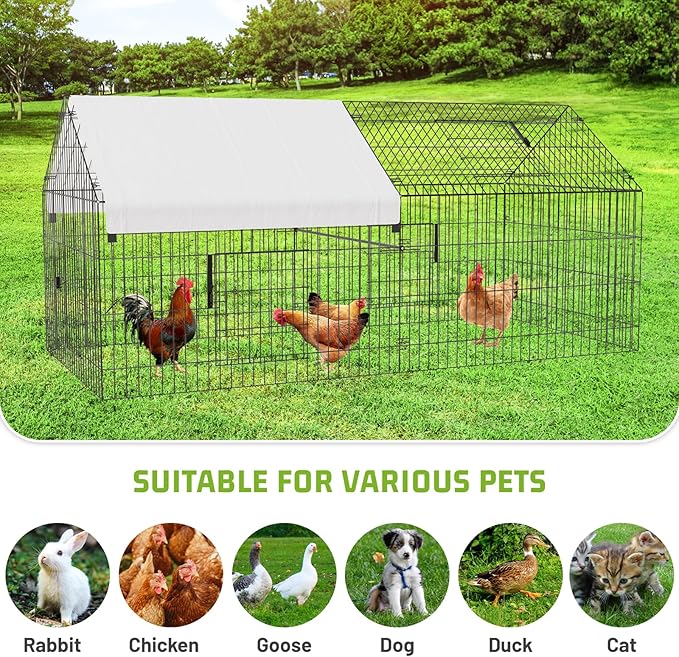 NUGRIART Metal Chicken Coop 130"×40"×40" Chicken Run - Image 6