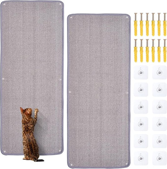 Natural Sisal Cat Scratcher Mat, Wall Scratcher Carpet, Cat Climbing Wall by Uranshin
