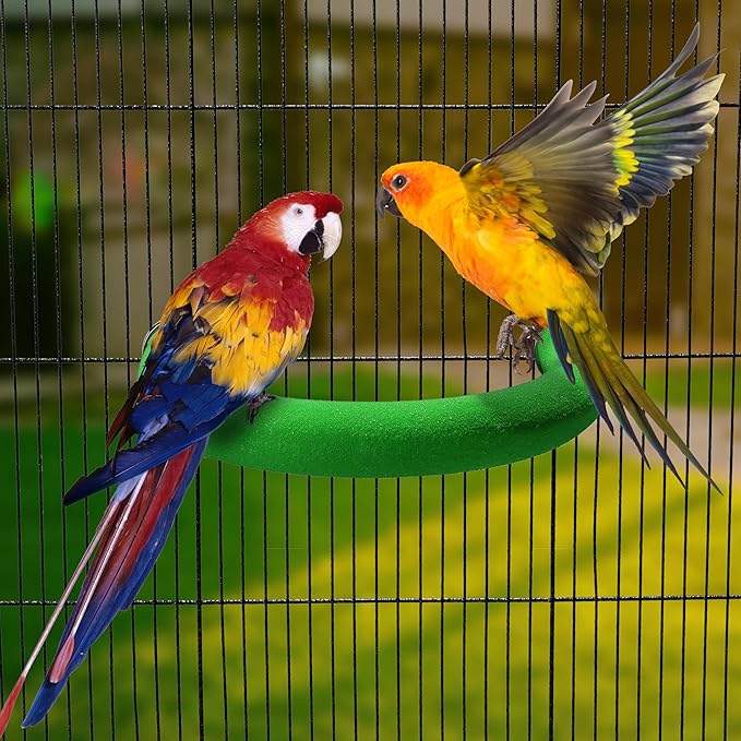 FrgKbTm U Shape Parrot Perch Stand Toy Bird Platform Sand Paw Grinding Clean - Image 2