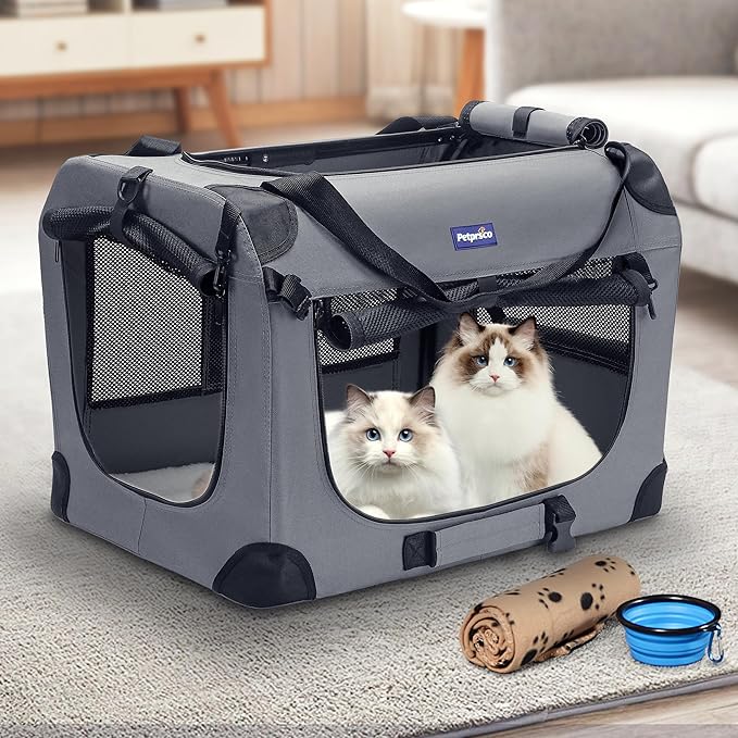 Petprsco Portable Collapsible Dog Crate, Travel Dog Crate 24x17x17 - Image 2