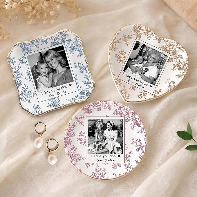 LOVELYPOD Personalized Photo Jewelry Tray, Custom Photo Gifts - Image 3