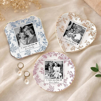 LOVELYPOD Personalized Photo Jewelry Tray, Custom Photo Gifts - Image 3