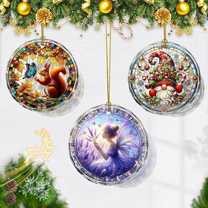 Stained Glass Fairy Christmas Ornaments, Elegant Christmas Tree Ornaments - Image 5