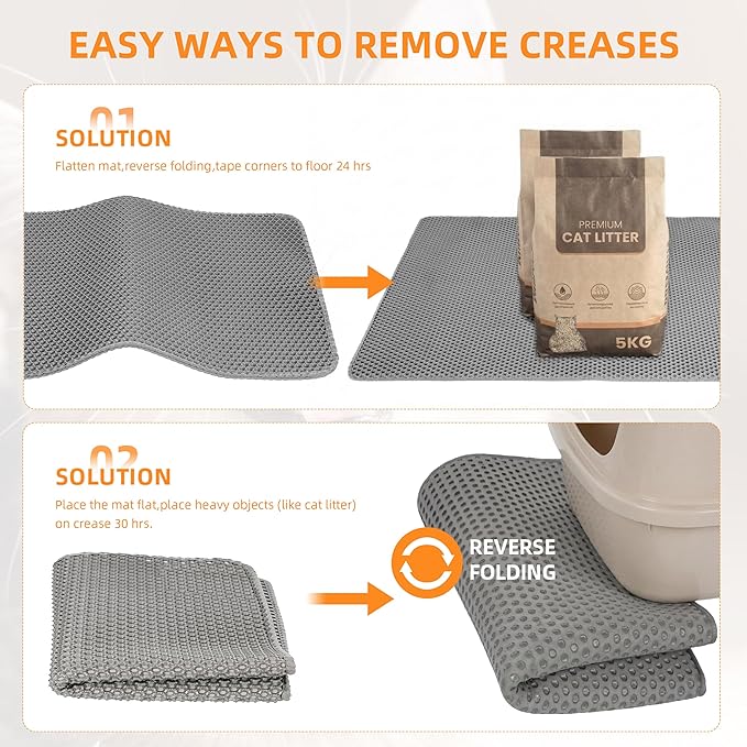 Cat Litter Mat for Litter Box, Easy-Clean Scatter Non-Slip Kitty Litter Mat - Image 4