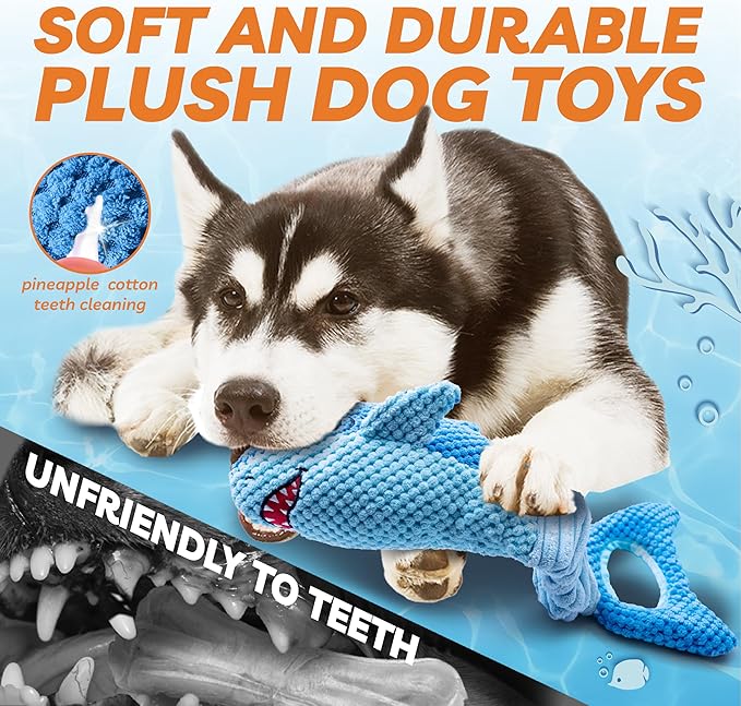 Dog Toys for Large Dogs, Squeaky Dog Toys for Aggressive Chewers, Plush Dog - Image 3