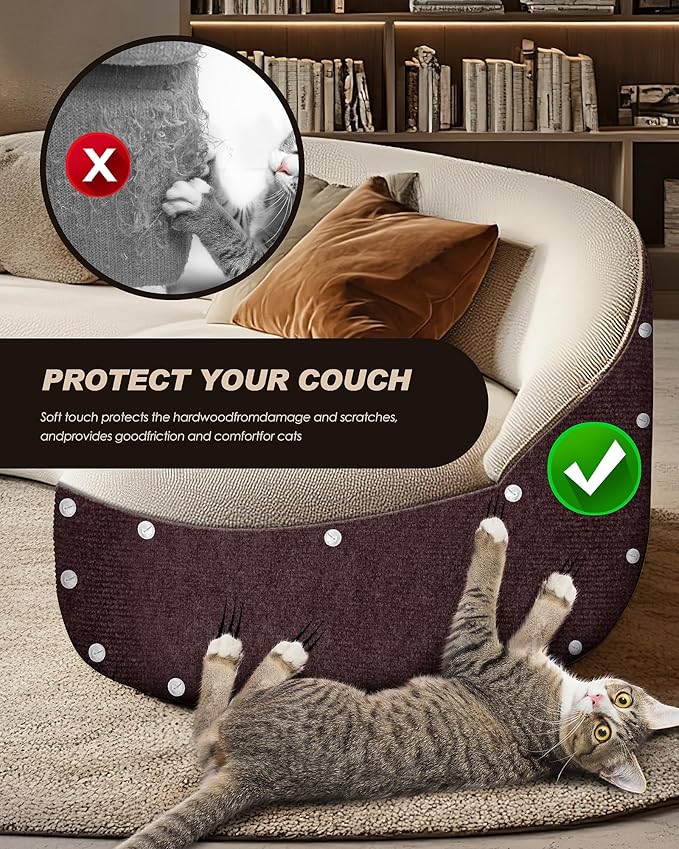 VIVOYAN 78.7"x15.8" Cat Scratch Mat, Trimmable Self-Adhesive Carpet, DIY Climb - Image 6