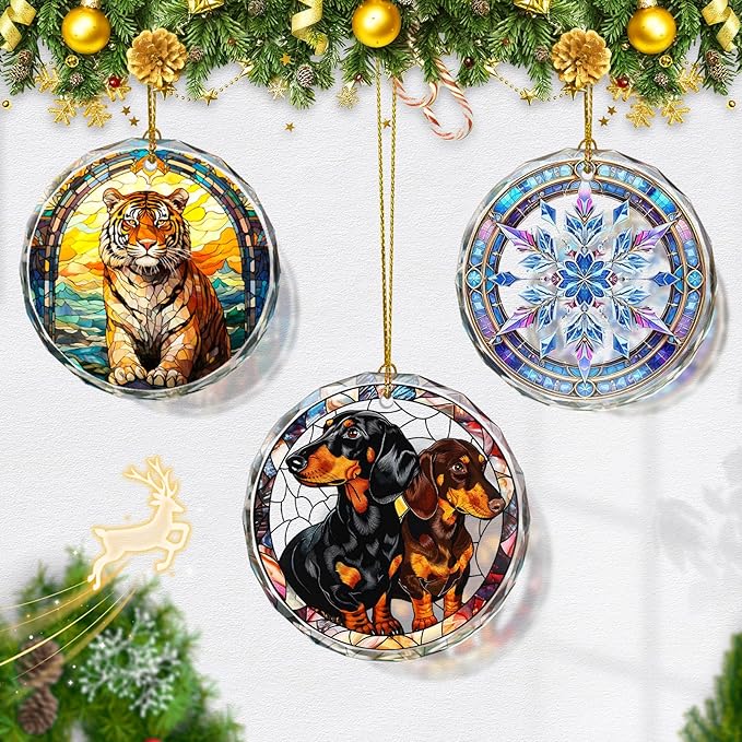 Dachshund Christmas Ornament, Stained Glass Dachshund - Image 5
