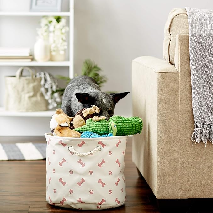 Bone Dry Pet Storage Collection Paw and Bone Print, Medium Round - Image 6