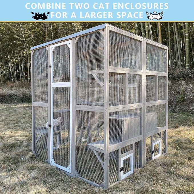 Ketive Catio Outdoor Cat Enclosure Large Window Cat House Walk in Kitty Cage - Image 7