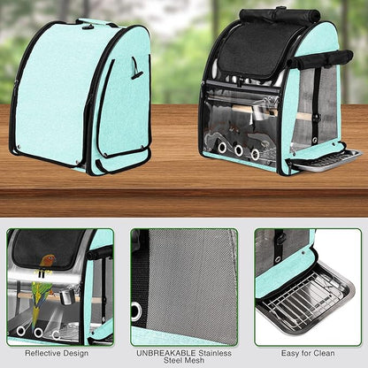 Bird Carrier Bag with Indestructible Stainless Steel Mesh, Bird Travel Cage - Image 4