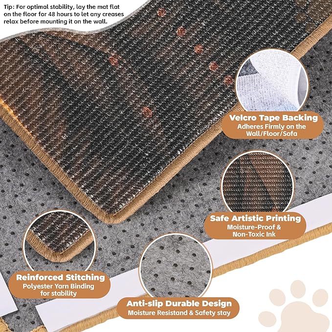 Sisal Cat Scratcher Mat, Cat Wall Scratcher - Image 3