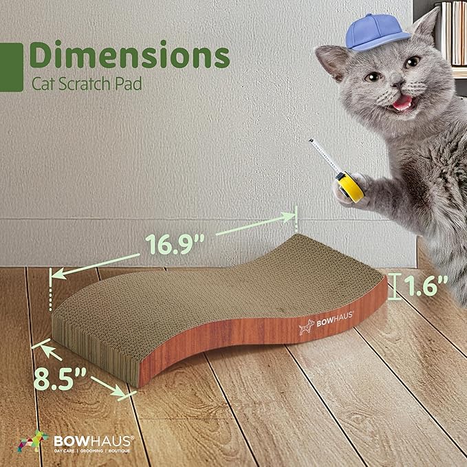 BOWHAUS Curved Cat Scratcher Cardboard, Reversible Scratcher, Durable & - Image 2