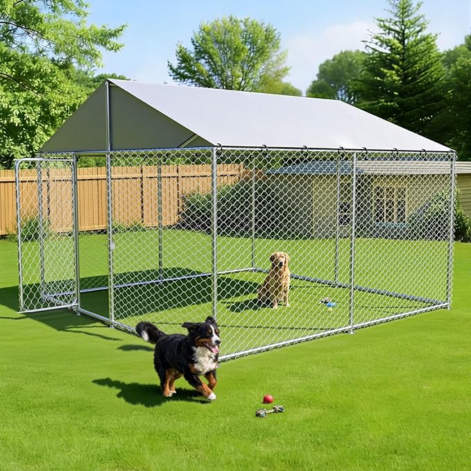 10x10 FT Outdoor Dog Kennel Heavy Duty Steel Dog House - Image 6