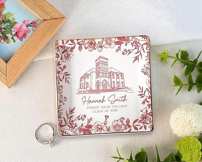 LOVELYPOD Custom Toile University Campus Trinket Tray, Personalized College - Image 5