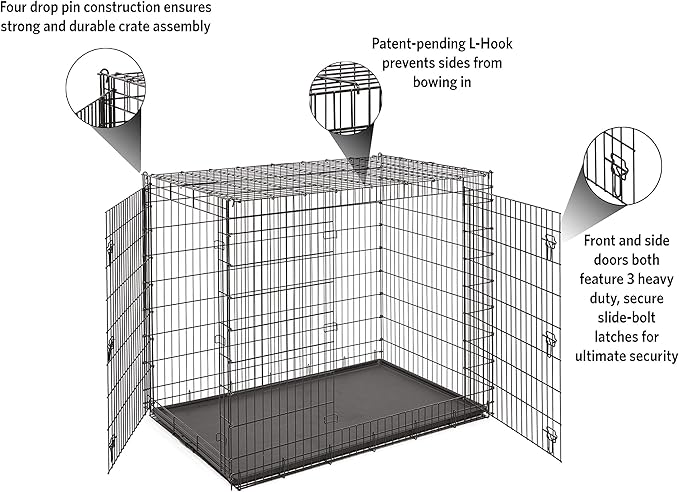 Solutions by MidWest Homes for Pets 54-Inch Drop Pin Crate for Giant Breeds - Image 3
