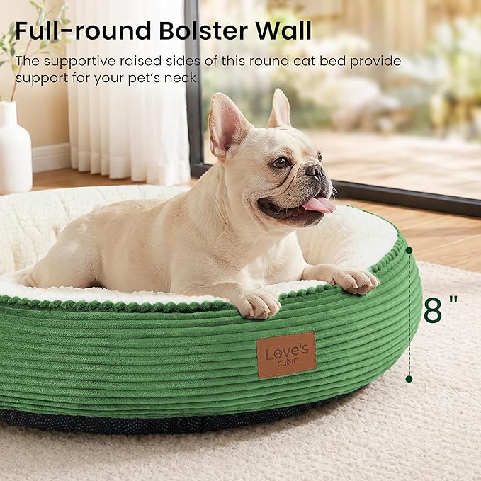 Love's cabin Round Donut Cat and Dog Cushion Bed, 30in Pet Bed - Image 6