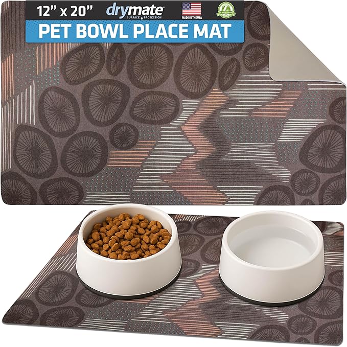 Drymate Pet Bowl Placemat, Dog & Cat Food Feeding Mat by Drymate