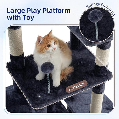 Gitelsnour Cat Tree for Indoor Cats, 55.1 inch Cat Tower - Image 2