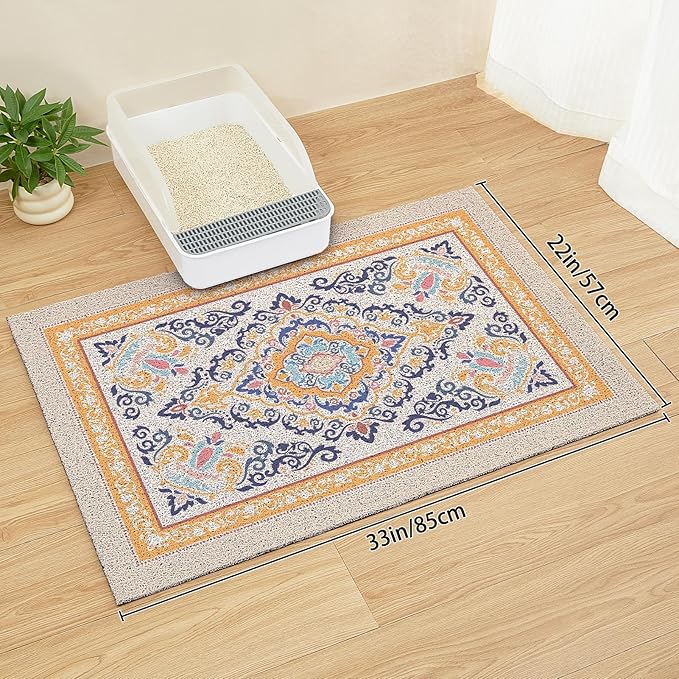 Unicorn Catcher Cat Litter Mat 33" x 22" Non-Slip Litter Box Mat Washable - Image 6