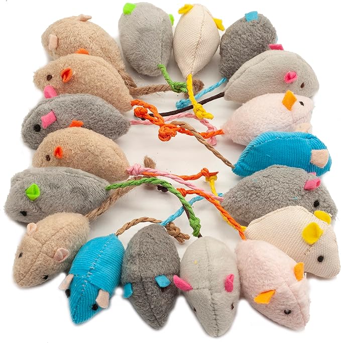 Fashion's Talk Cat Mice Toy 18-Pack Plush Catnip-Filled Mice Toys - Image 5