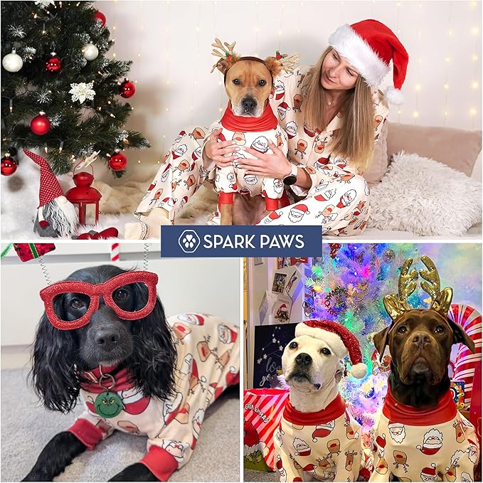Spark Paws Dog Christmas Pajama, Dog Recovery Suit Male, Ultra-Soft and 4-Way - Image 8