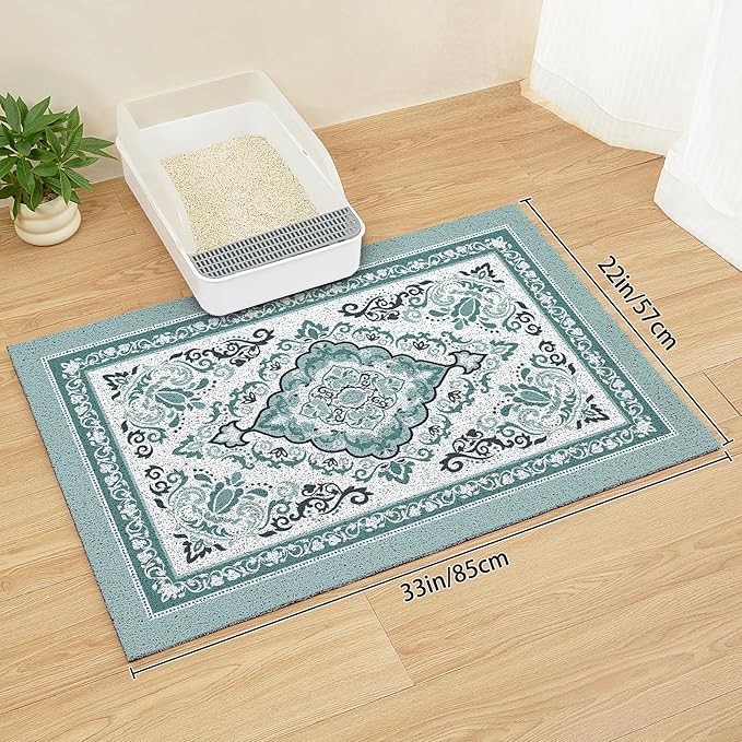 Unicorn Catcher Cat Litter Mat 33" x 22" Non-Slip Litter Box Mat Washable - Image 6
