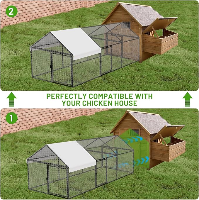 NUGRIART Metal Chicken Coop 157"×40"×40" Chicken Run - Image 5