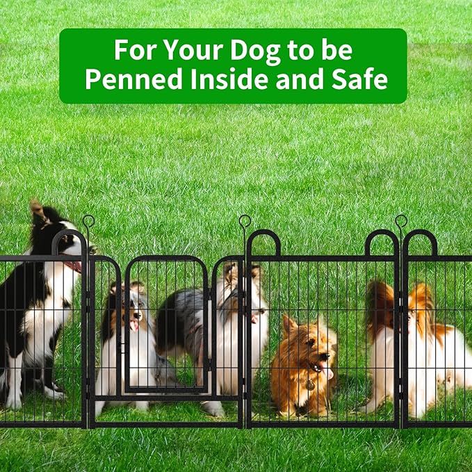 Puppy Playpen 6 Panels Small Dog Fence Outdoor Indoor Use 24" Height Anti-Rust - Image 7