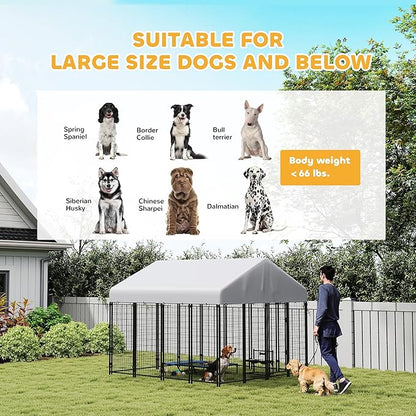 PawHut Outdoor Dog Kennel with Roof, UV-Resistant & Waterproof Cover, - Image 8