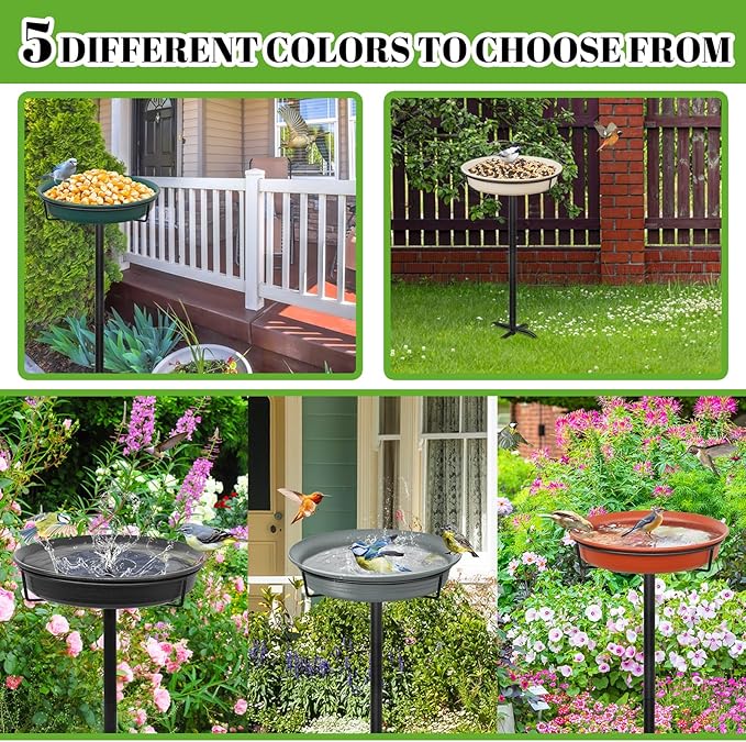 28In Freestanding Birdbaths Bowl Outdoor, Free Standing Garden Bird Bath Bird - Image 6