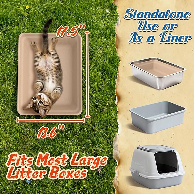8-Pack Disposable Litter Boxes for Cats: 8/12/16 Portable Leak-Proof & Odor - Image 5