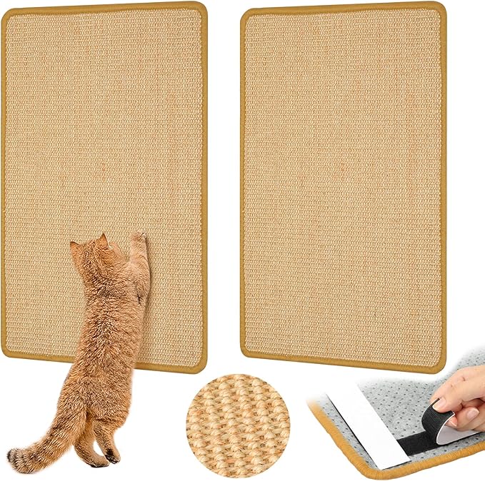 Graciadeco Carpet Cat Scratching Mat Sisal, 2 Packs Sisal Fabric Large 23.6" x by GraciadecoStorage