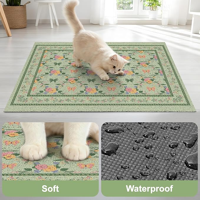 Unicorn Catcher 33x22 inches Cat Litter Mat Non-Slip Bottom Litter Box Mat - Image 4