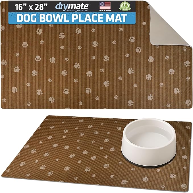 Drymate Pet Bowl Placemat, Dog & Cat Food Feeding Mat by Drymate