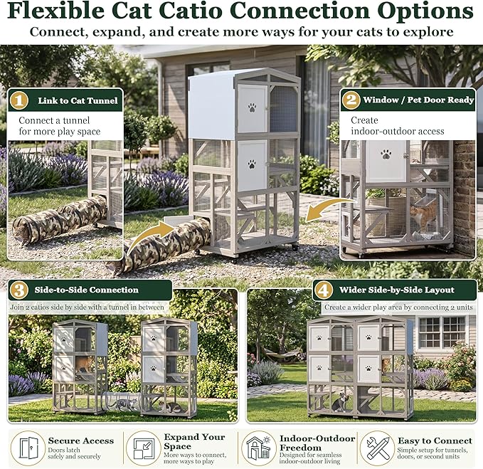 Gowoodhut Catio Outdoor Cat Enclosure 66.2" H Window Catio - Image 5
