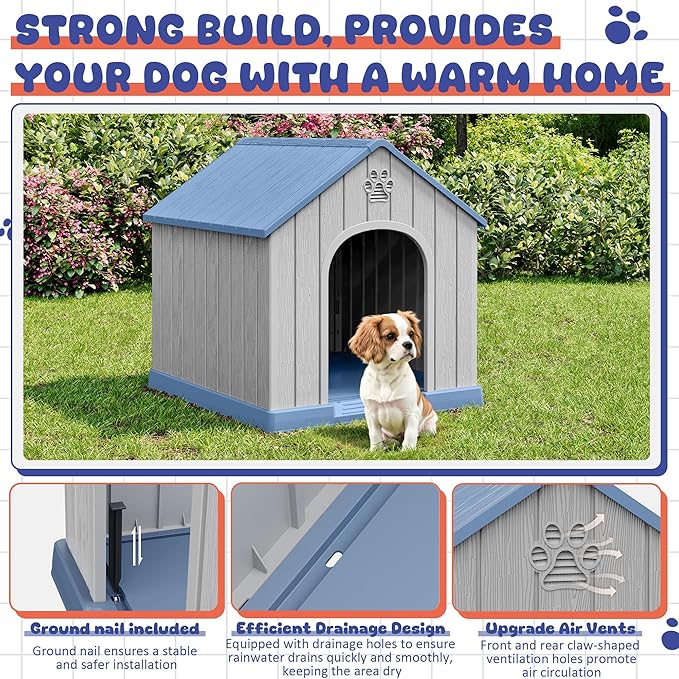 Bifanuo Dog House Outdoor Indoor, Plastic Small Dog House-Weatherproof Design - Image 4
